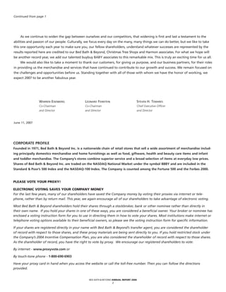 bed bath&beyond AnnualReport2006