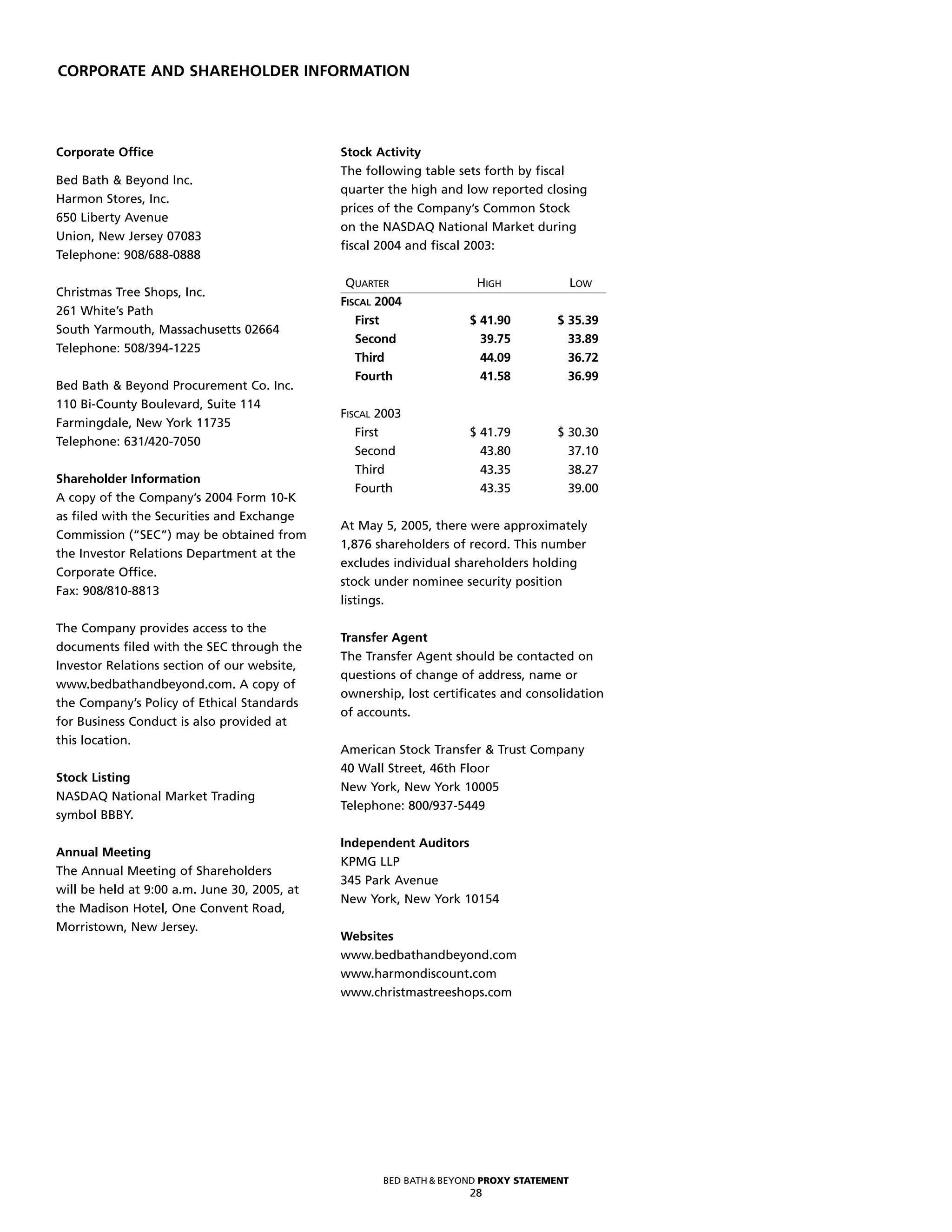 bed bath&beyond 2004ar