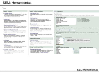 SEM : Herramientas SEM Herramientas 