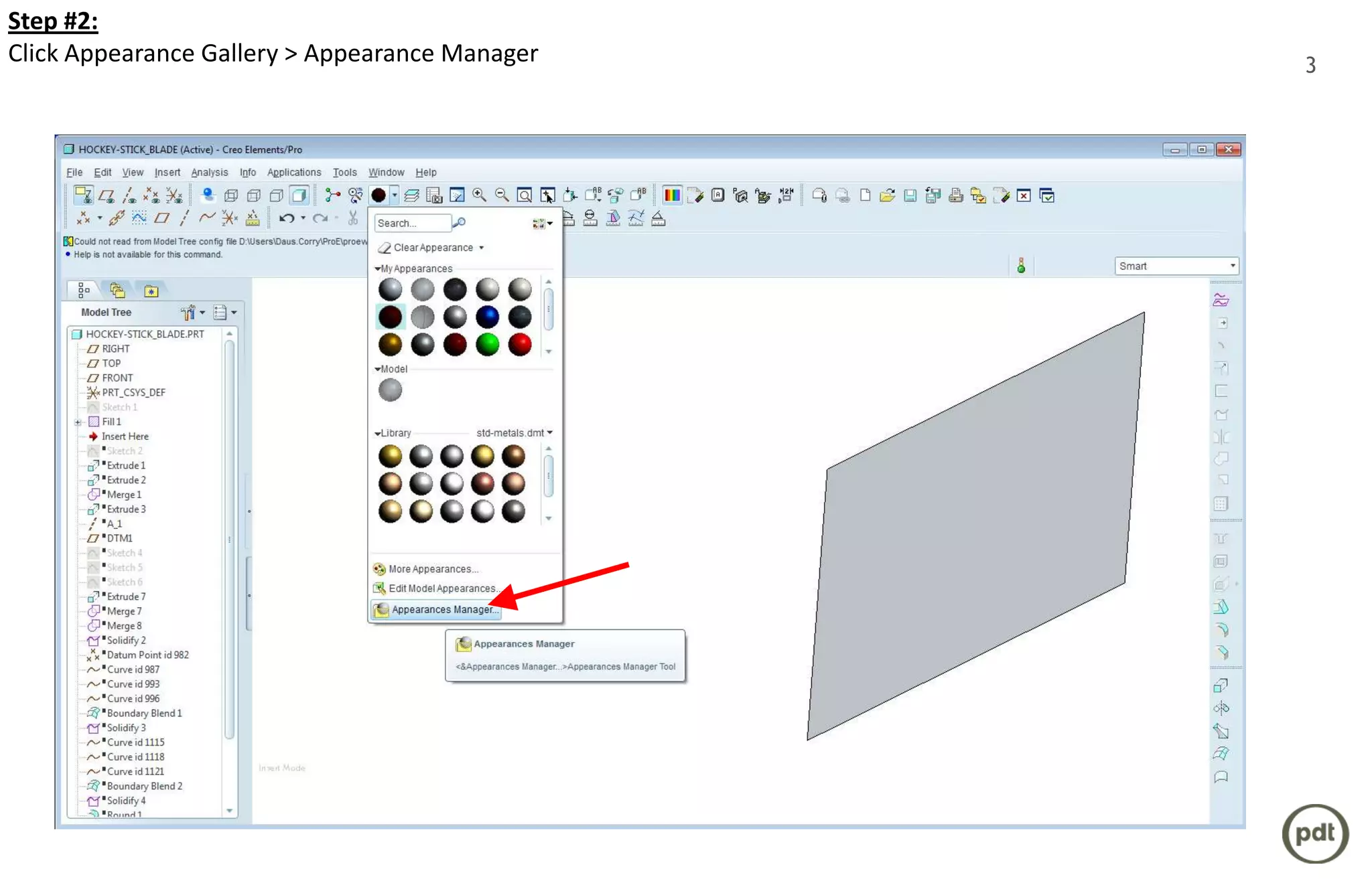 Step #2:
Click Appearance Gallery > Appearance Manager   3
 