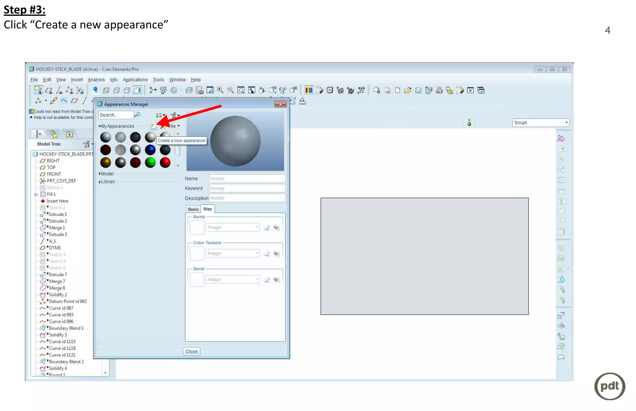 Step #3:
Click “Create a new appearance”   4
 