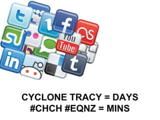 Australian participation: on-shore




CYCLONE TRACY = DAYS
 #CHCH #EQNZ = MINS
 