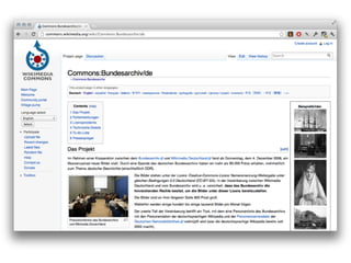 What	
  have	
  we	
  learned	
  from	
  this?
• For	
  the	
  same	
  reason	
  many	
  cultural	
  heritage	
  institutions	
  
  have	
  a	
  almost	
  schizophrenic	
  relationship	
  with	
  the	
  public	
  
  domain:	
  They	
  value	
  the	
  fact	
  that	
  there	
  are	
  no	
  restrictions	
  
  on	
  works	
  in	
  the	
  public	
  domain	
  and	
  at	
  the	
  same	
  time	
  they	
  
  have	
  the	
  desire	
  to	
  exercise	
  control	
  over	
  such	
  works	
  (for	
  
  example	
  by	
  applying	
  CC	
  licenses).
• Open	
  content	
  projects	
  like	
  the	
  ones	
  presented	
  here	
  often	
  
  have	
  the	
  function	
  to	
  be	
  able	
  ‘to	
  do	
  something’	
  and,	
  as	
  a	
  
  result,	
  they	
  often	
  distract	
  from	
  addressing	
  the	
  underlying
  	
  	
  	
  	
  	
  	
  	
  	
  	
  	
  	
  	
  	
  	
  	
  	
  	
  	
  	
  	
  	
  	
  	
  	
  problems.
 