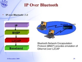 10 December 2009 29
IP Over Bluetooth
• IP over Bluetooth v 1.1
 