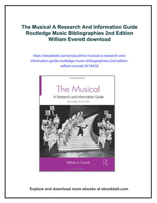 The Musical A Research And Information Guide Routledge Music ...