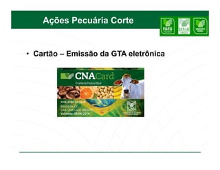 Ações Pecuária Corte


•  Cartão – Emissão da GTA eletrônica
 
