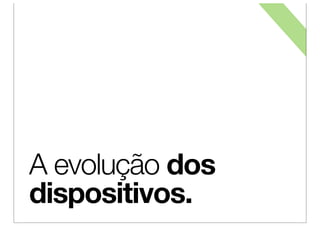 A evolução dos
dispositivos.
 