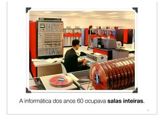 A informática dos anos 60 ocupava salas inteiras.
                                                    12
 