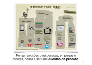 Pensar soluções para pessoas, empresas e
marcas, passa a ser uma questão de produto.
                                              56
 
