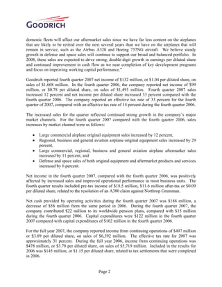 goodrich  4Q07release