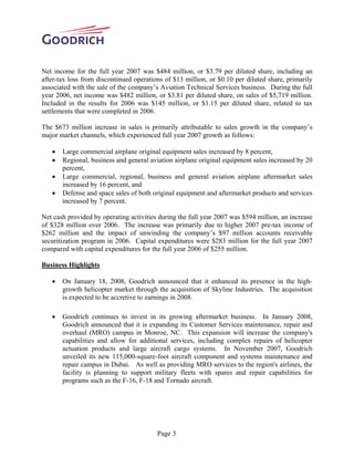 goodrich  4Q07release