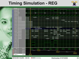 Wednesday 01/07/2009IBRAHIM HAZMI - SECE
Timing Simulation - REG
23
 