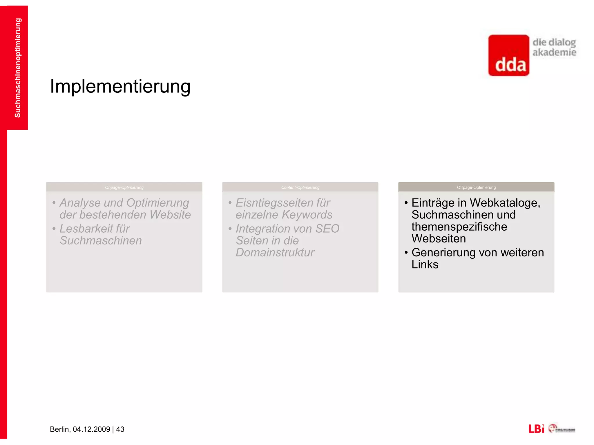 Bessere Anchor-TexteKurze Texte mit Aussagekraft – Kein „Weiter“ oder „Hier Klicken“Auch für interne Seiten verwenden – User-Navigation und Indizierungs-VerweisSuchmaschinenoptimierung