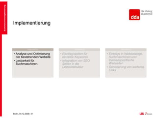 Suchmaschinenoptimierung2.2 Implementierung