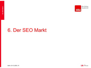 Kosten vs. ErfolgExterner Blickwinkel der Agentur als Erweiterung des Business-HorizontesPerformance-Deals mit AgenturenSpezialisten Universal SearchSpezialisten LinkbuildingKompetenzverteilung intern oftmals schwierig (Marketer? Techniker?)Fluktuation guter „Onliner“Fazit: Reines Inhouse-Modell funktioniert in den seltensten Fällen, dennoch muss Inhouse-Kompetenz vorhanden sein. Wichtig bleiben Manager der ersten SEO-Stunden.SEO Dienstleistungen