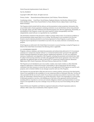 Oracle Financials Implementation Guide, Release 12
Part No. B16386-02
Copyright © 2005, 2007, Oracle. All rights reserved.
Primary Author:     Ramasubramanian Balasundaram, Gail D'Aloisio, Theresa Hickman
Contributing Author:     Carol Chow, David Haimes, Stephanie Johnston, Ann Kuchins, Julianna Litwin,
Chitra Madhavan, Didier Nivet, Pascale Richert Le Panse, Bidisha Silveira, Ljiljana Sinjeri, Linda Wong,
Robert Zwiebach
The Programs (which include both the software and documentation) contain proprietary information; they
are provided under a license agreement containing restrictions on use and disclosure and are also protected
by copyright, patent, and other intellectual and industrial property laws. Reverse engineering, disassembly, or
decompilation of the Programs, except to the extent required to obtain interoperability with other
independently created software or as specified by law, is prohibited.
The information contained in this document is subject to change without notice. If you find any problems in
the documentation, please report them to us in writing. This document is not warranted to be error-free.
Except as may be expressly permitted in your license agreement for these Programs, no part of these
Programs may be reproduced or transmitted in any form or by any means, electronic or mechanical, for any
purpose.
If the Programs are delivered to the United States Government or anyone licensing or using the Programs on
behalf of the United States Government, the following notice is applicable:
U.S. GOVERNMENT RIGHTS
Programs, software, databases, and related documentation and technical data delivered to U.S. Government
customers are "commercial computer software" or "commercial technical data" pursuant to the applicable
Federal Acquisition Regulation and agency-specific supplemental regulations. As such, use, duplication,
disclosure, modification, and adaptation of the Programs, including documentation and technical data, shall
be subject to the licensing restrictions set forth in the applicable Oracle license agreement, and, to the extent
applicable, the additional rights set forth in FAR 52.227-19, Commercial Computer Software--Restricted
Rights (June 1987). Oracle Corporation, 500 Oracle Parkway, Redwood City, CA 94065.
The Programs are not intended for use in any nuclear, aviation, mass transit, medical, or other inherently
dangerous applications. It shall be the licensee's responsibility to take all appropriate fail-safe, backup,
redundancy and other measures to ensure the safe use of such applications if the Programs are used for such
purposes, and we disclaim liability for any damages caused by such use of the Programs.
The Programs may provide links to Web sites and access to content, products, and services from third parties.
Oracle is not responsible for the availability of, or any content provided on, third-party Web sites. You bear all
risks associated with the use of such content. If you choose to purchase any products or services from a third
party, the relationship is directly between you and the third party. Oracle is not responsible for: (a) the quality
of third-party products or services; or (b) fulfilling any of the terms of the agreement with the third party,
including delivery of products or services and warranty obligations related to purchased products or services.
Oracle is not responsible for any loss or damage of any sort that you may incur from dealing with any third
party.
Oracle, JD Edwards, PeopleSoft, and Siebel are registered trademarks of Oracle Corporation and/or its
affiliates. Other names may be trademarks of their respective owners.
 