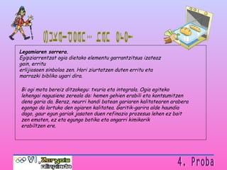 Sukaldean... han ere! Legamiaren sorrera. Egipziarrentzat ogia dietako elementu garrantzitsua izateaz gain, erritu erlijiosoen sinboloa zen.  Hori ziurtatzen duten erritu eta marrazki bibliko ugari dira. Bi ogi mota bereiz ditzakegu: txuria eta integrala. Ogia egiteko lehengai nagusiena zereala da: hemen gehien erabili eta kontsumitzen dena garia da. Beraz, neurri handi batean gariaren kalitatearen arabera egongo da lortuko den ogiaren kalitatea. Garitik-garira alde haundia dago, gaur egun gariak jasaten duen refinazio prozesua lehen ez bait zen ematen, ez eta egungo botika eta ongarri kimikorik erabiltzen ere. 