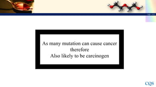 As many mutation can cause cancer
therefore
Also likely to be carcinogen
 