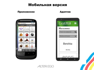 Мобильная версия 
Приложение Адаптив 
 