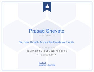 Discover Growth Across the Facebook Family
November 9, 2017
Prasad Shevate
 