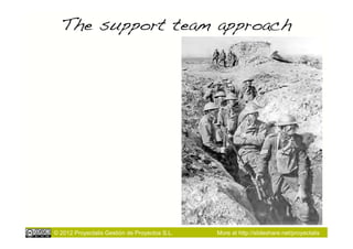 The support team approach!




© 2012 Proyectalis Gestión de Proyectos S.L.   More at http://slideshare.net/proyectalis
 