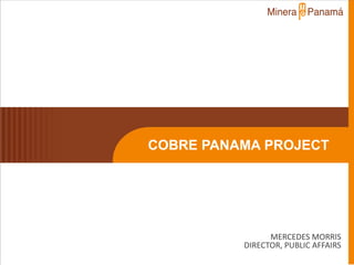 COBRE PANAMA PROJECT




                MERCEDES MORRIS
          DIRECTOR, PUBLIC AFFAIRS
 