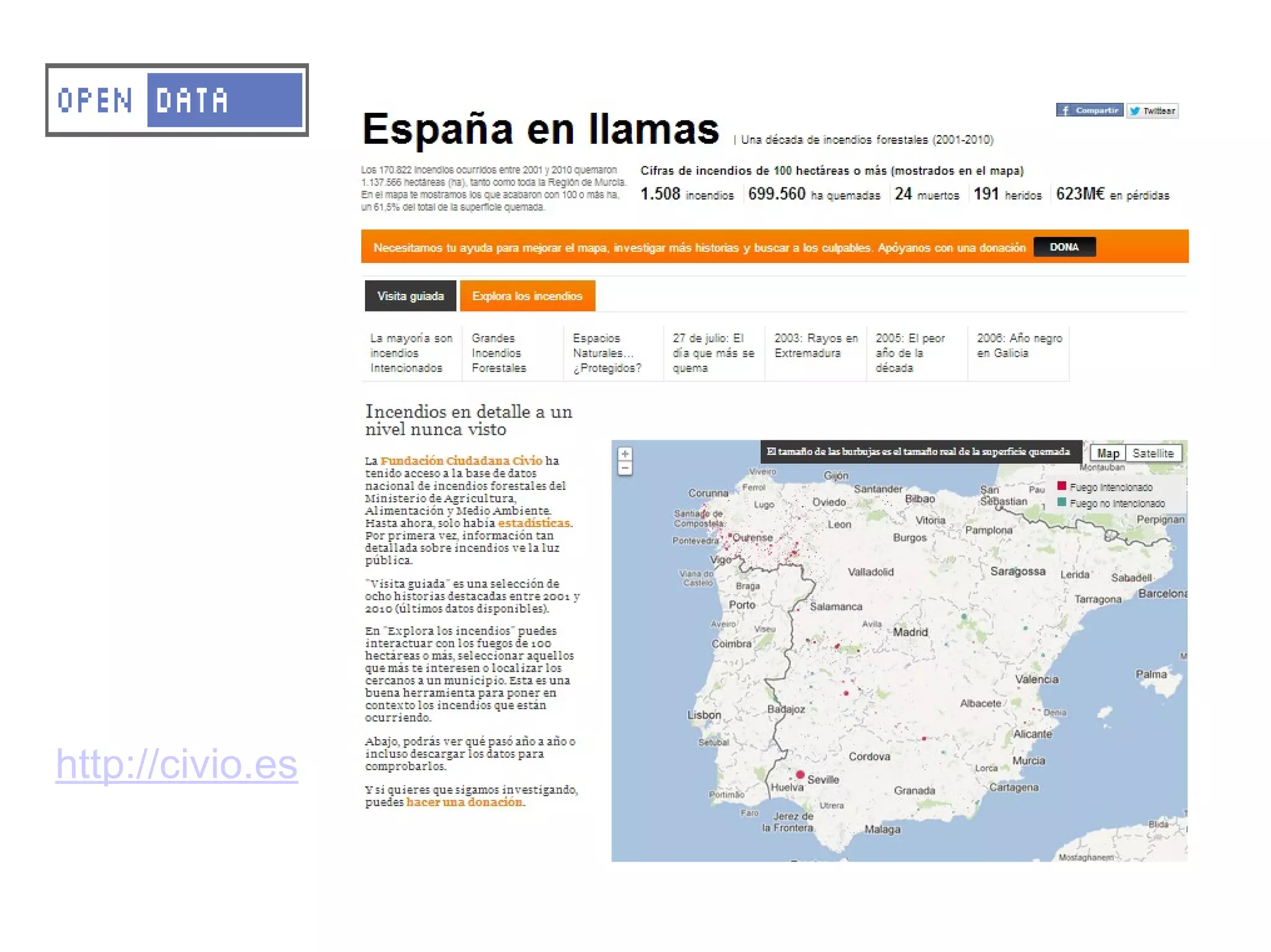 A – OD – Why opening up data?
 Graphic representation of dataset
       to visualize it easily




http://civio.es
 