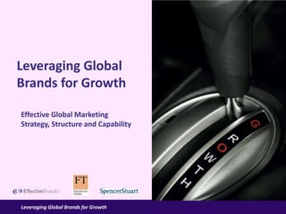 Leveraging Global
Brands for Growth

Effective Global Marketing
Strategy, Structure and Capability




Leveraging Global Brands for Growth
 