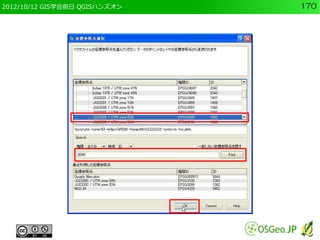 2012/10/12 GIS学会前日 QGISハンズオン   170
 