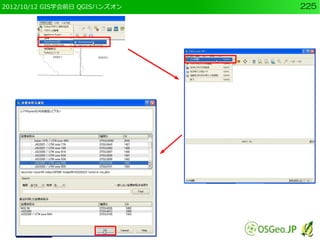 2012/10/12 GIS学会前日 QGISハンズオン   225
 
