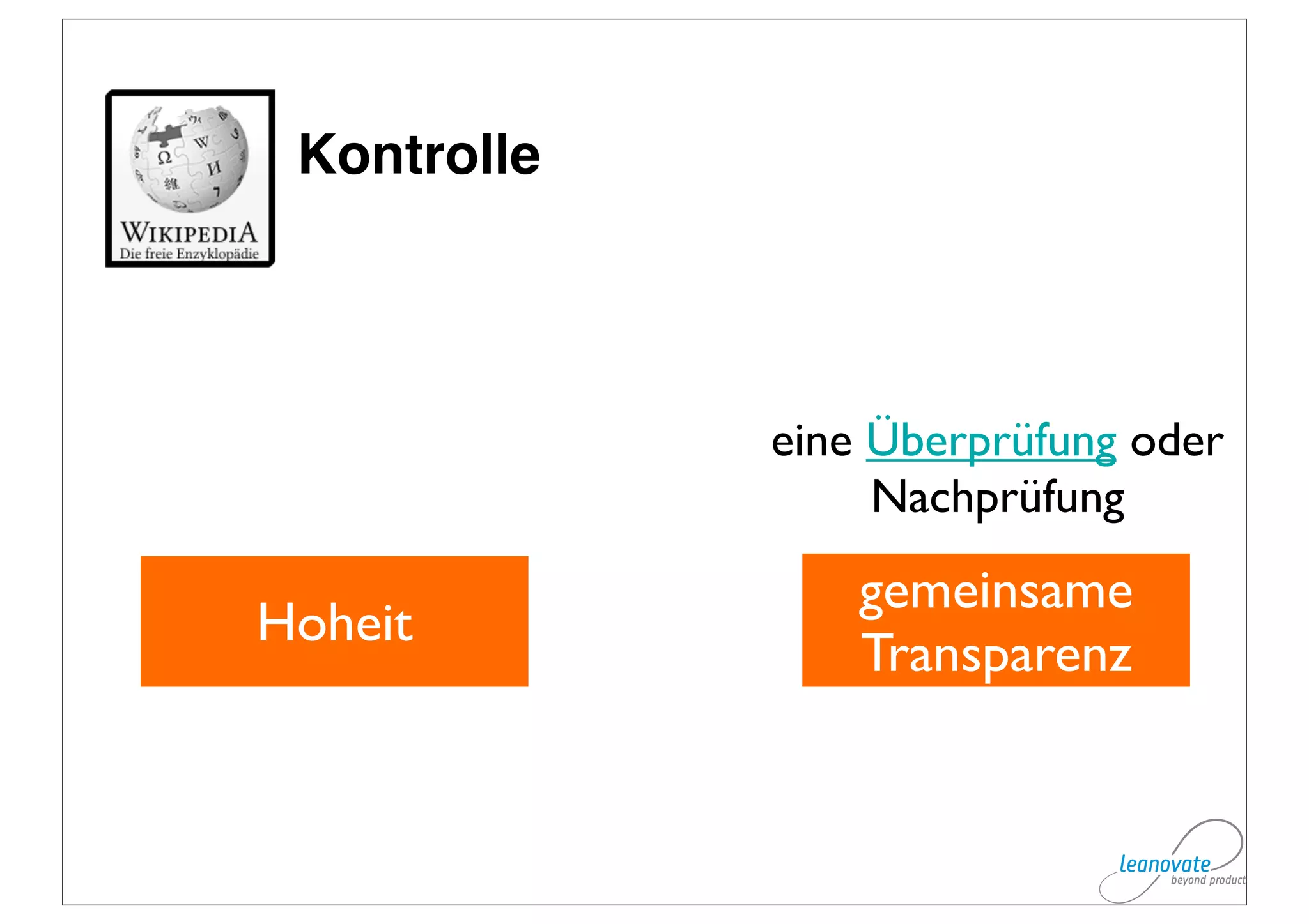 Kontrolle




             eine Überprüfung oder
                  Nachprüfung
                 gemeinsame
Hoheit
                 Transparenz
 