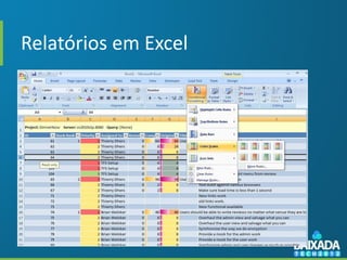 Relatórios em Excel
 