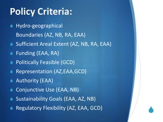 Regionalization – A Proposed Alternative for Coordinated Groundwater ...
