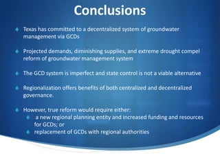 Regionalization – A Proposed Alternative for Coordinated Groundwater ...