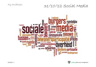 Ary Stuifbergen
                  31/10/12 Social Media




31/10/12 - 1                  acASia, advies voor management
 