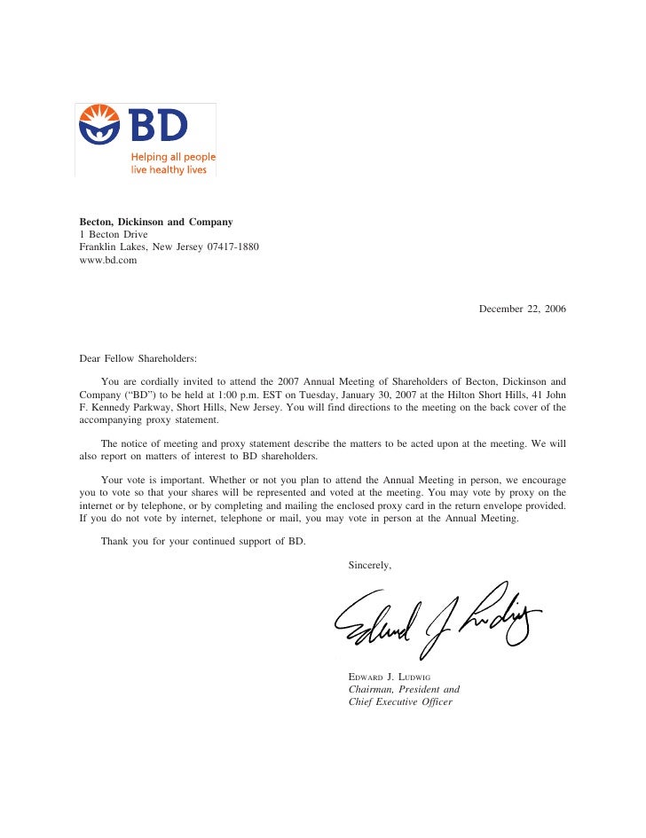 becton dickinson proxy2007