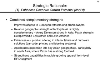 PaxarInvestorTeleconferenceHandout