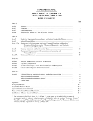 omnicare annual reports 2003