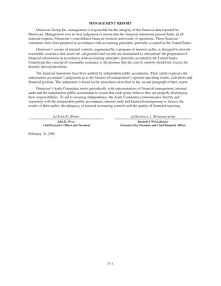 omnicare annual reports 2001