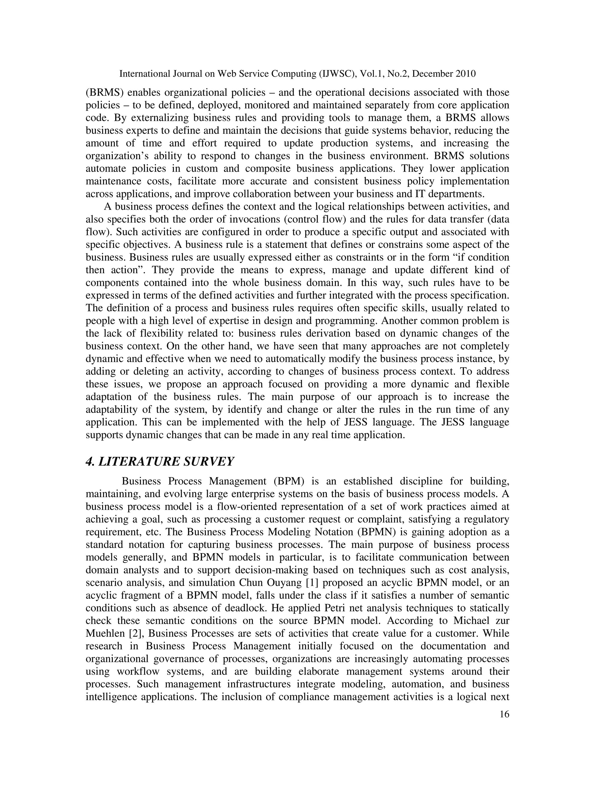 BUSINESS RULE MANAGEMENT FRAMEWORK FOR ENTERPRISE WEB SERVICES | PDF