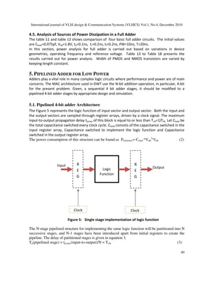 Design and Analysis of Multi Vt and Variable Vt based Pipelined Adder ...