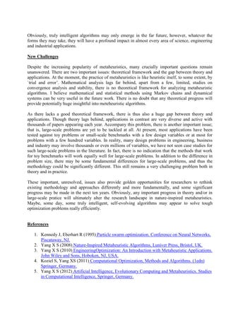 Nature-Inspired Mateheuristic Algorithms: Success and New Challenges | PDF