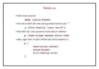Sintak css
 