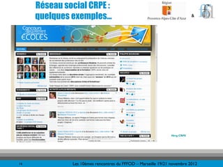 Réseau social CRPE :
     quelques exemples...                                                  &




                    ...