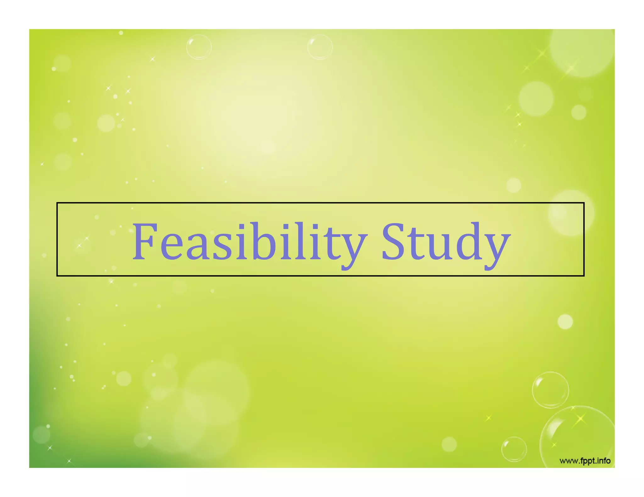 Feasibility Study
 