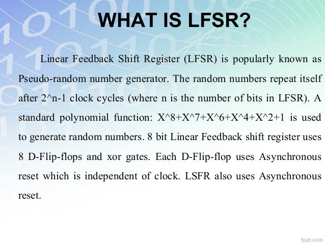 LFSR d type flip flop circuit diagram 