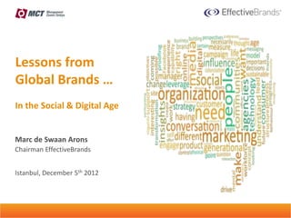 Lessons from
Global Brands …
In the Social & Digital Age


Marc de Swaan Arons
Chairman EffectiveBrands


Istanbul, December 5th 2012




  Unleashing Global Marketing Potential™
 