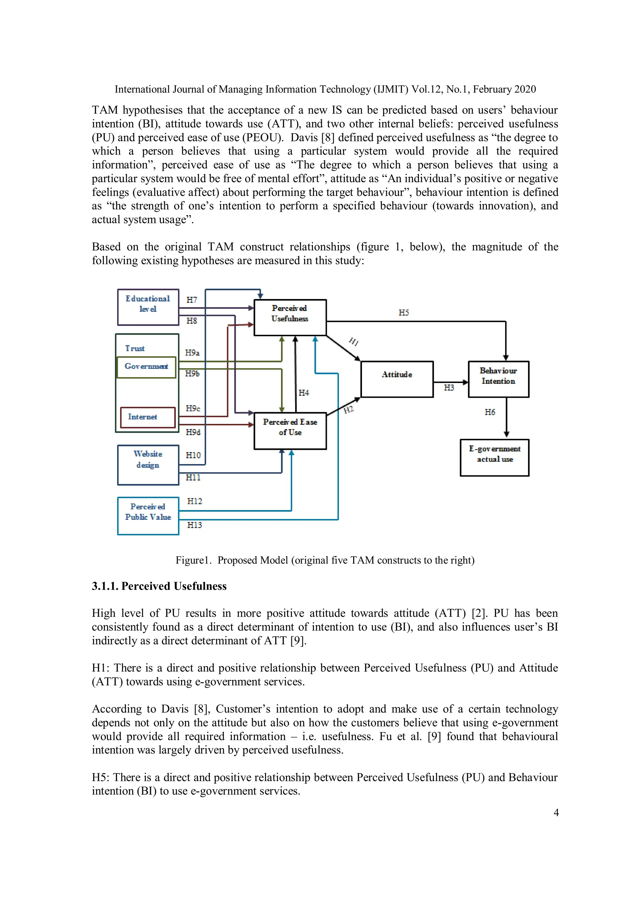 ASSESSING THE ADOPTION OF E-GOVERNMENT USING TAM MODEL: CASE OF EGYPT | PDF