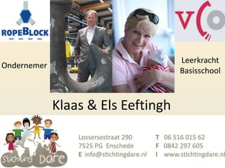 Leerkracht
Ondernemer
                                    Basisschool



             Klaas & Els Eeftingh
 