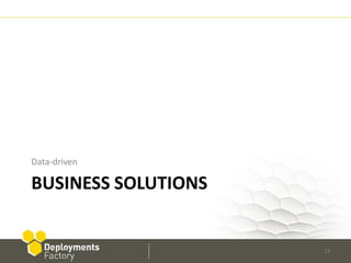 Data-driven

BUSINESS SOLUTIONS


                     23
 